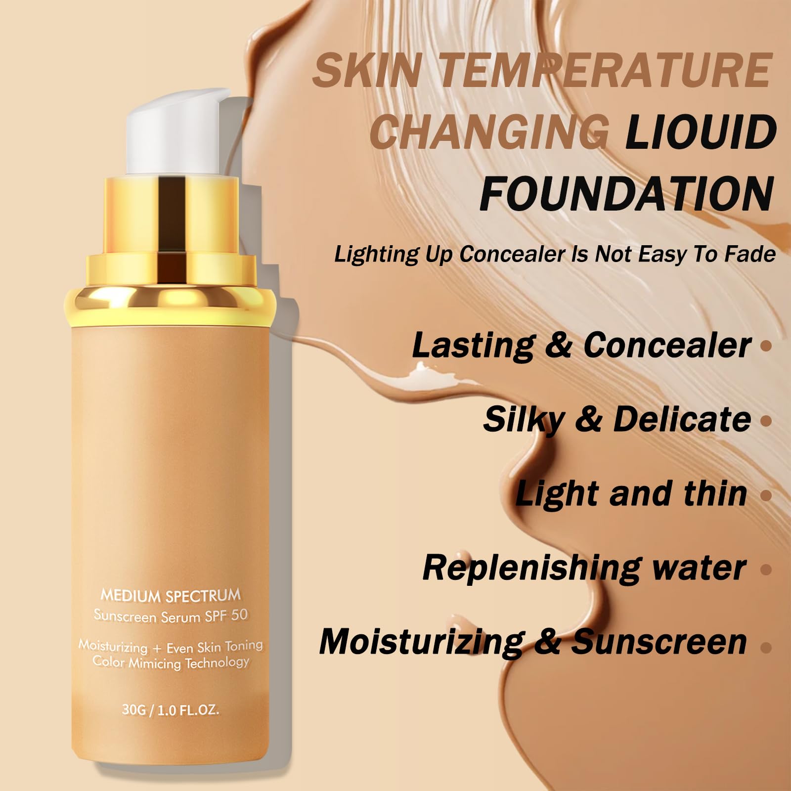 Qawnfy jar label close-up emphasizing SPF 50+ sun protection benefit