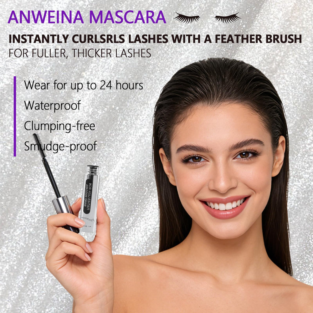 Qawnfy lifestyle model wearing black mascara for long-lasting definition