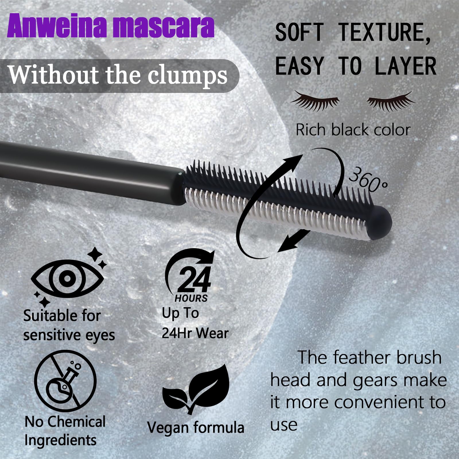 Qawnfy washable brush rinsing under water for easy cleaning benefit
