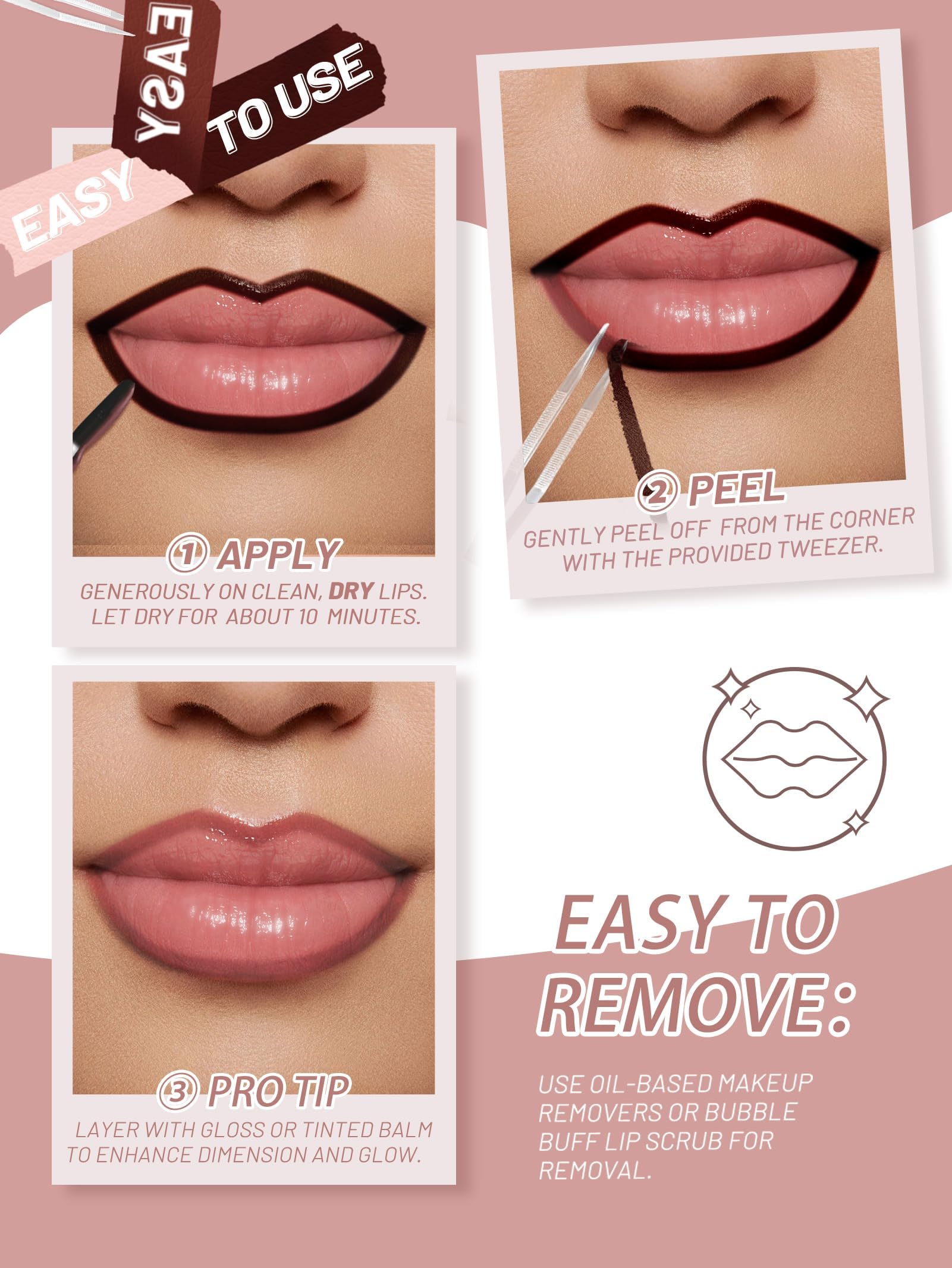 QCMME tweezer removing film for clean, precise peel removal