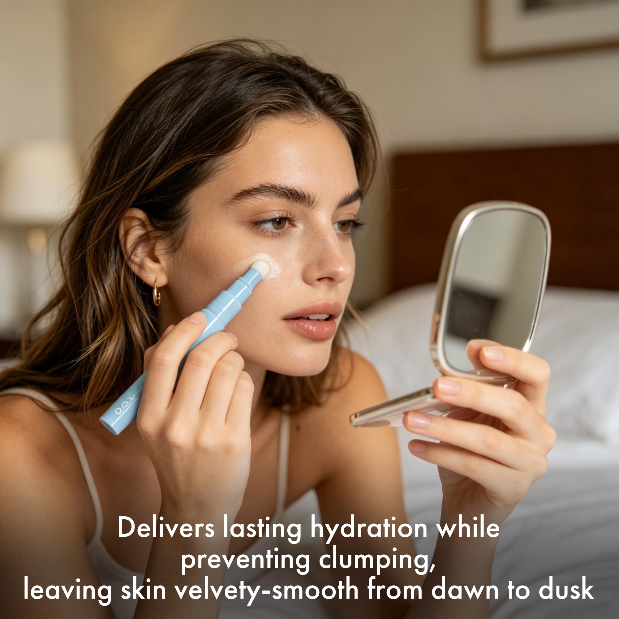 QCQX applying pen in hand demonstrating easy targeted coverage