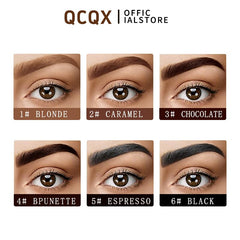 QCQX lifestyle image with model wearing chocolate brows for everyday polished benefit