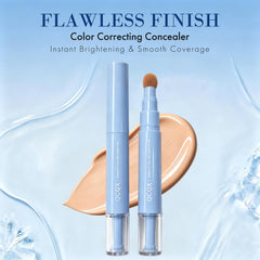 QCQX creamy texture swatch blending smoothly for flawless coverage
