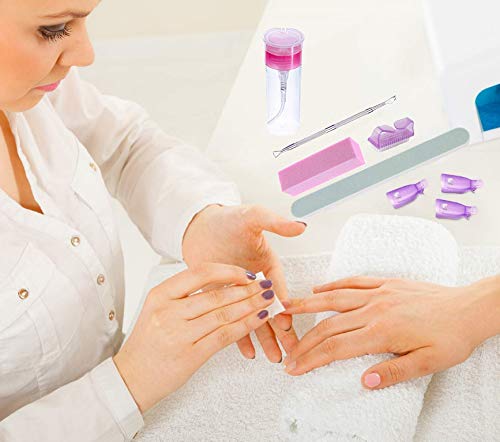 Qdsuh tools in use removing gel polish demonstrating controlled, easy polish removal