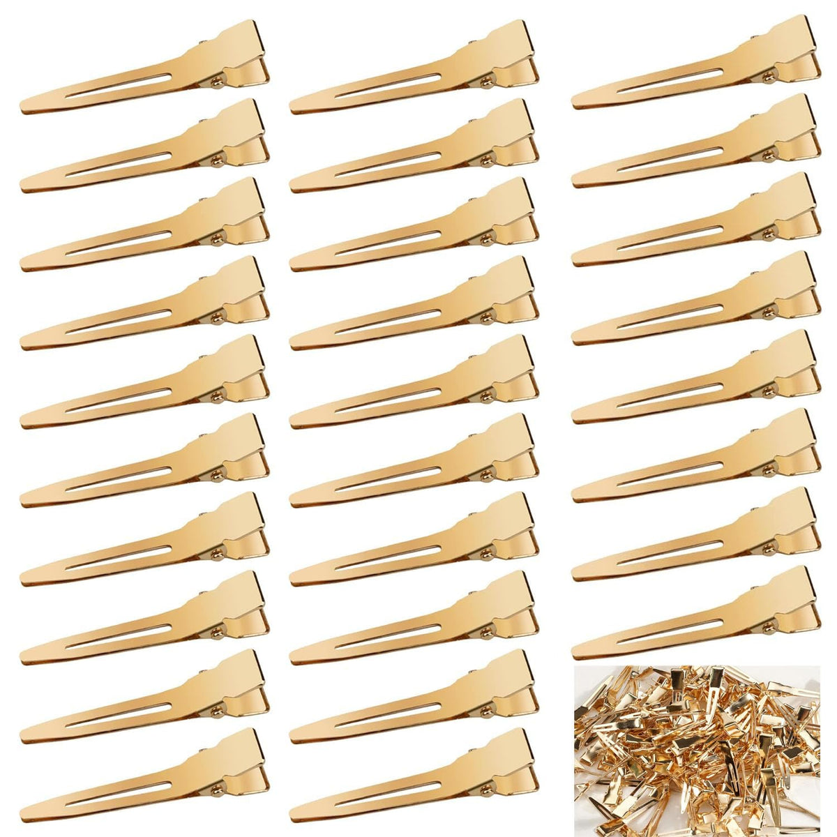Qearl front pack of 120 gold curl clips, durable and professional