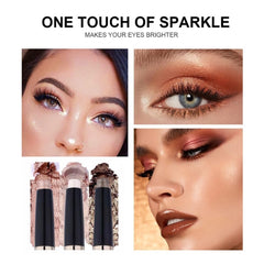 Qeetvia applied on eyelid showing blendable shimmer for long wear