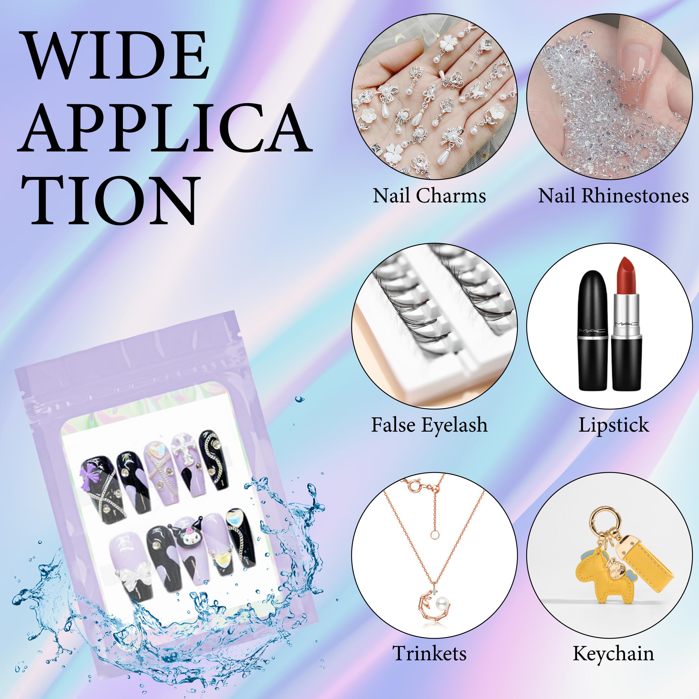 Qenk bag with press-on nails display showcasing product visibility and protection
