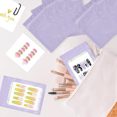 Qenk card mounted nail tip detail highlighting secure attachment and clean presentation