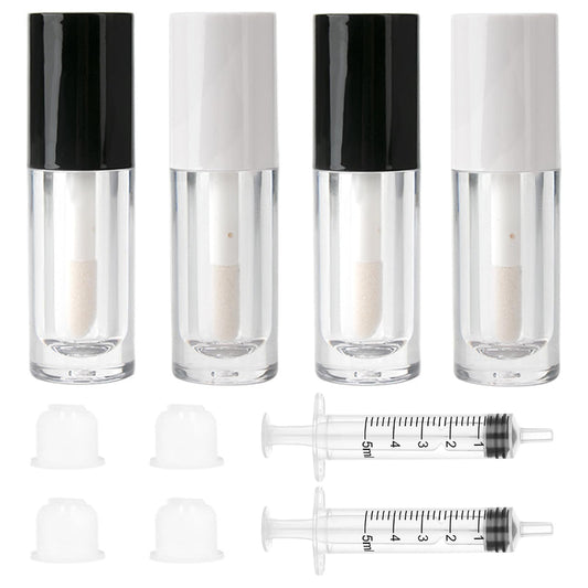 Qeuly clear tube pack front view showing compact 6ml containers and caps for easy storage