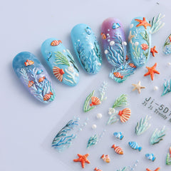 QEYRIYI lifestyle beach manicure showcasing coordinated summer style