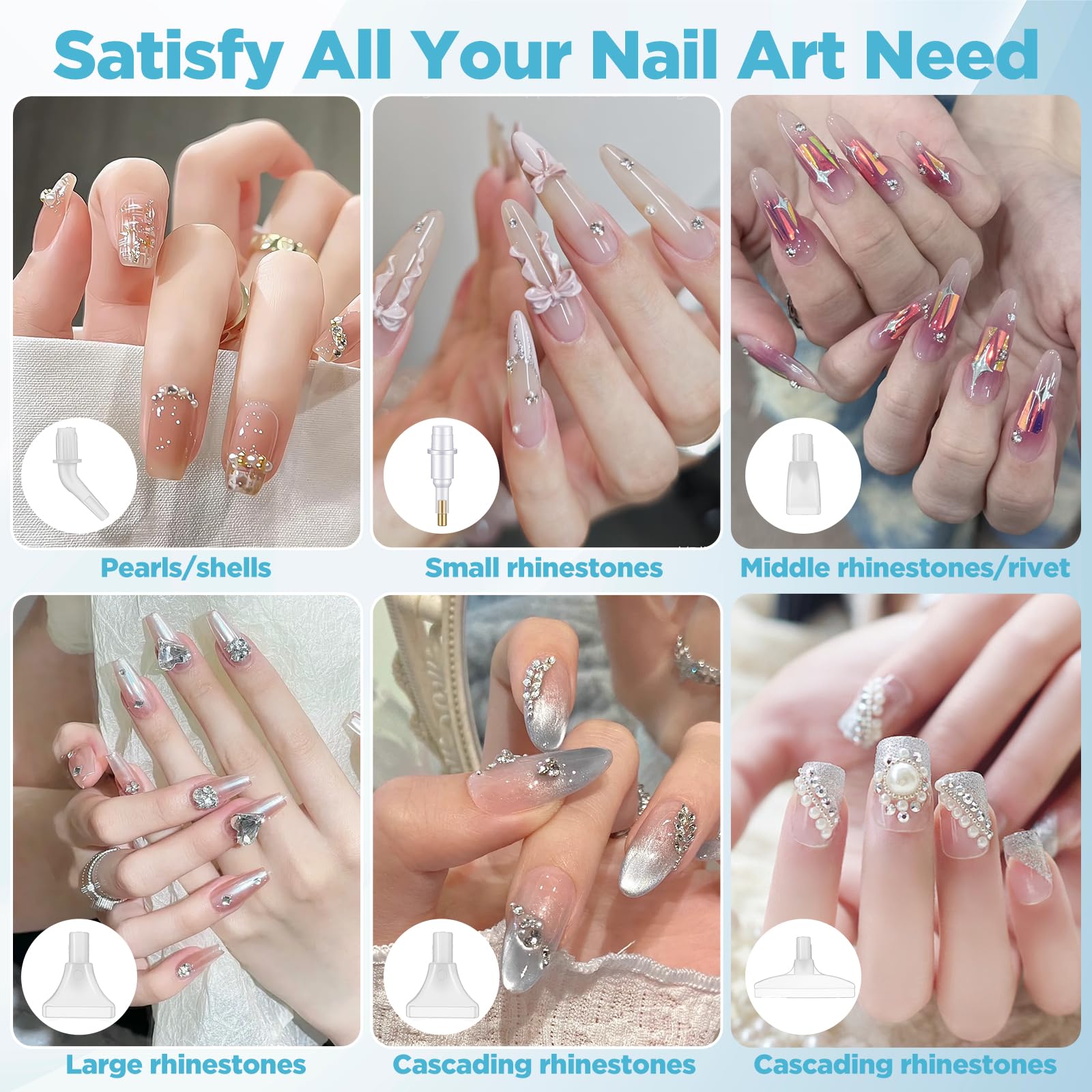 QFGasre tool in use on nail showing precise placement benefit for nail art