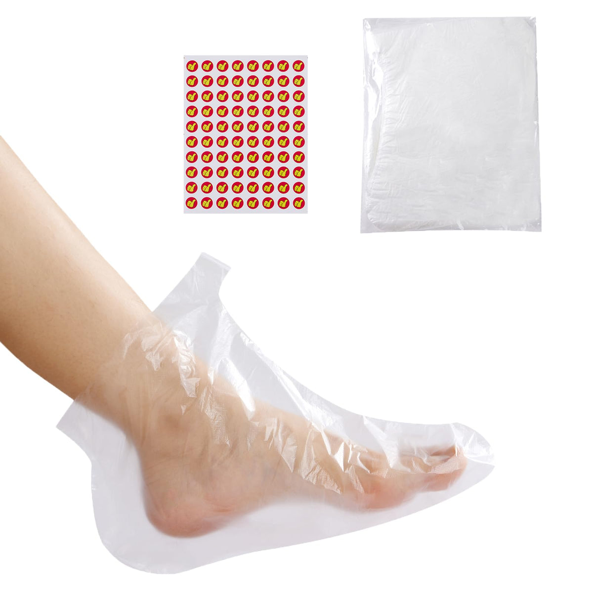 QGEIB front pack shot showing 300 clear foot covers and benefits
