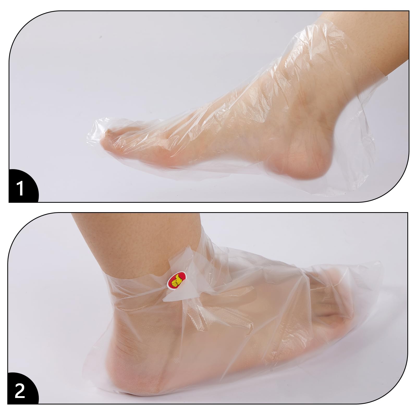 QGEIB foot covers in use during paraffin bath for mess-free treatment