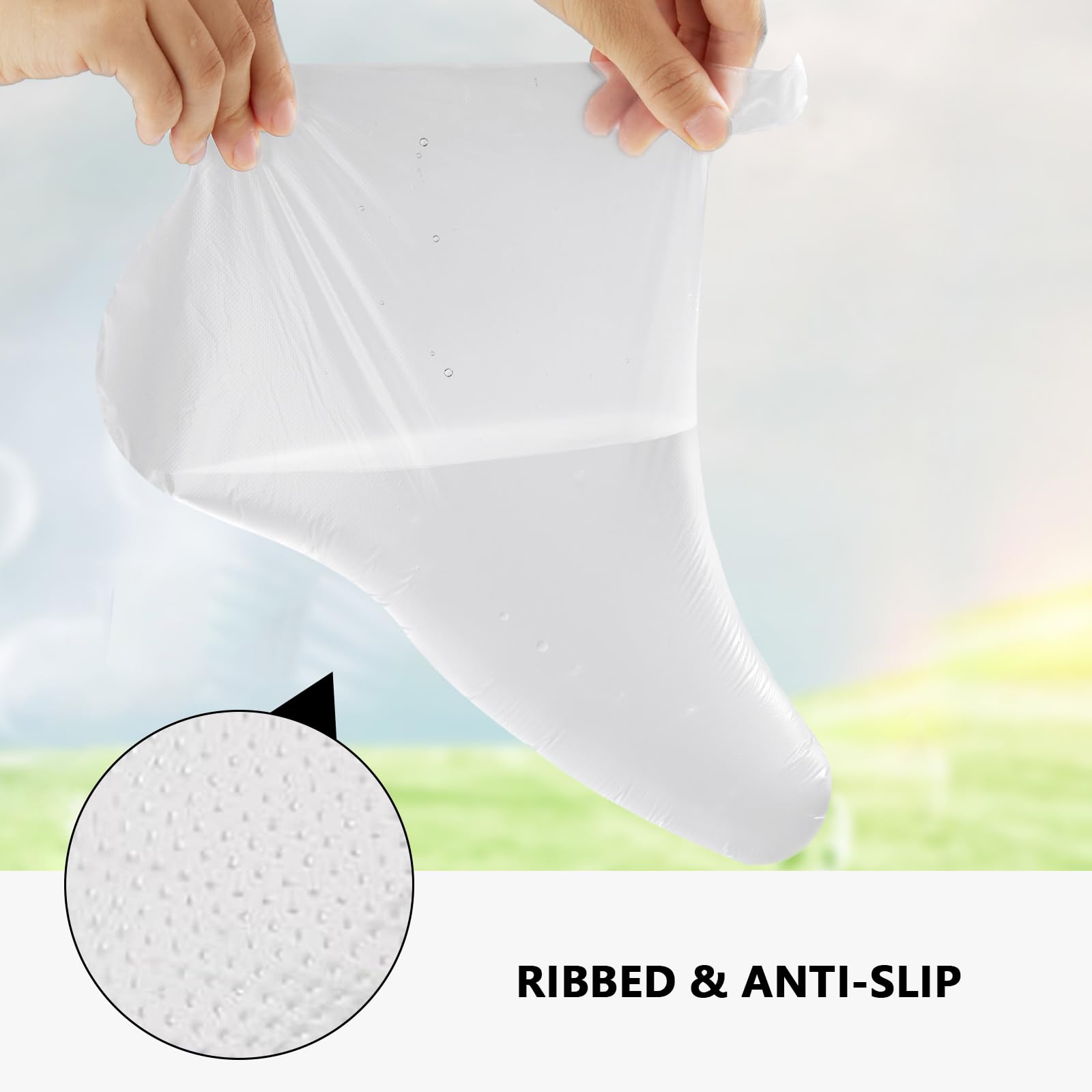QGEIB foot covers used in home spa setting for easy cleanups