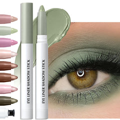 QHOSIULI front view of cream eyeshadow stick showing compact design and easy grip benefit
