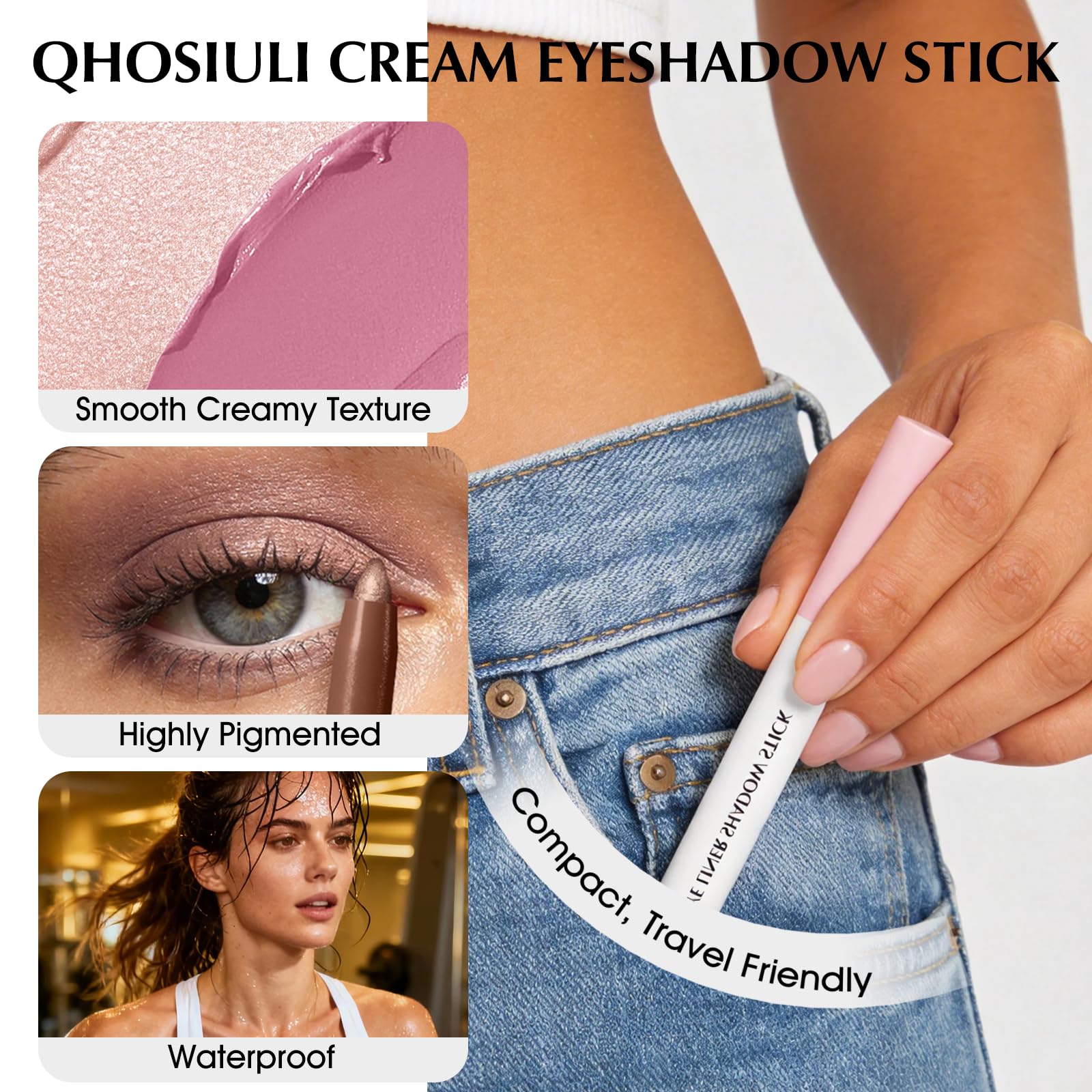QHOSIULI packaging opened revealing single stick and clear labeling for travel convenience benefit