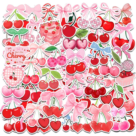 qhqqwzxqc front package view showing colorful cherry stickers, perfect for party décor