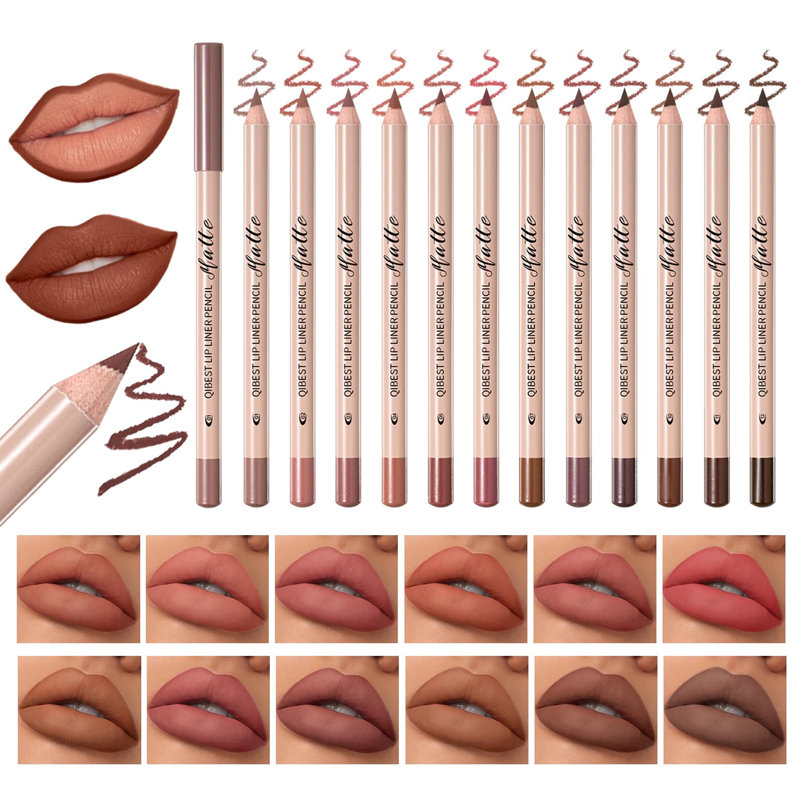 QiBest front packaging showing 12-piece set, clear product variety benefit
