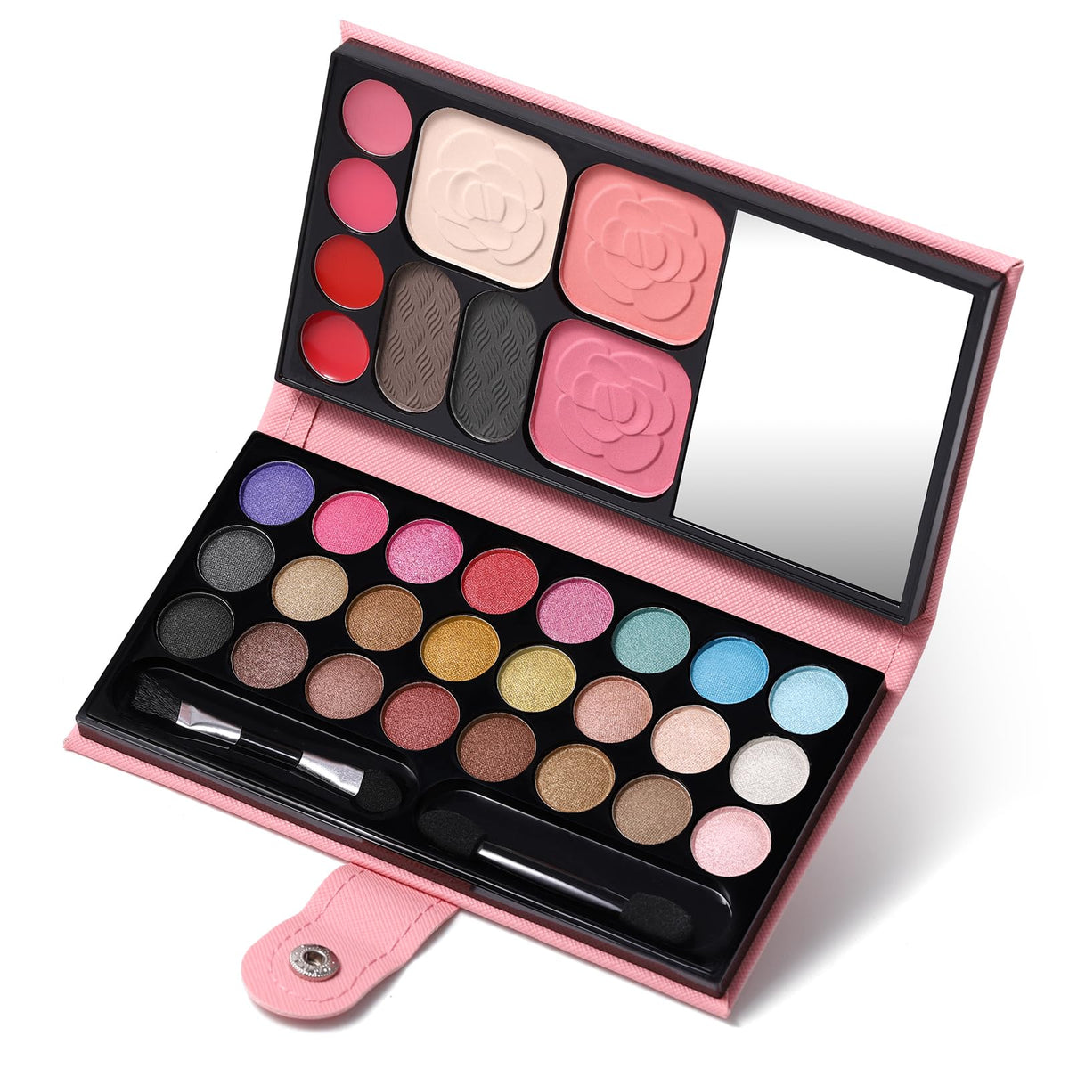 QiBest open palette front view showing complete kit and portability