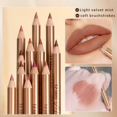 QiBest pencil being applied to lips demonstrating precise shaping benefit