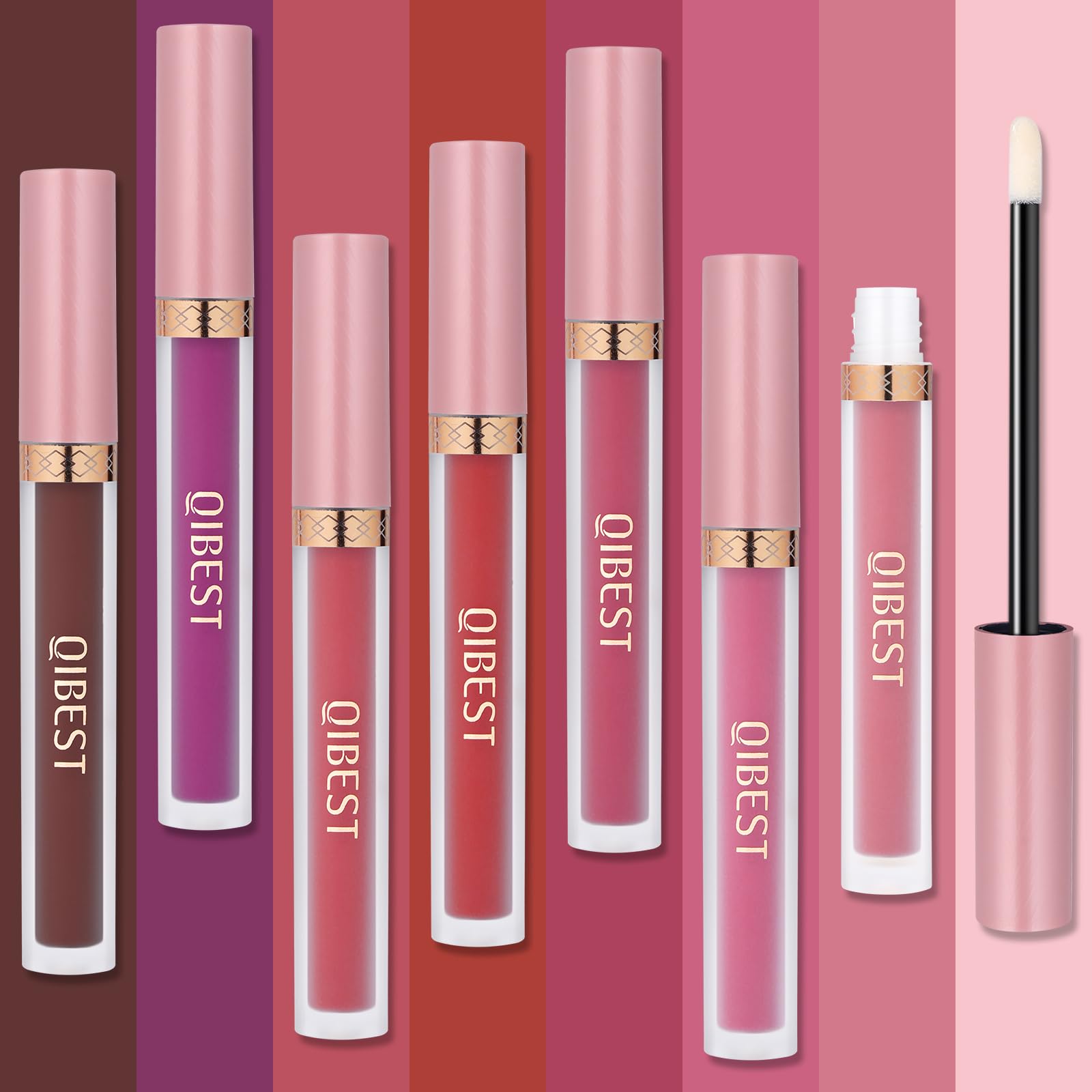 QiBest lips before and after plumper demonstrating fuller-looking, shinier lips