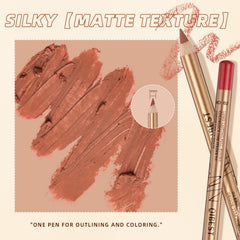QiBest lipliner next to coin showing compact size for travel convenience benefit
