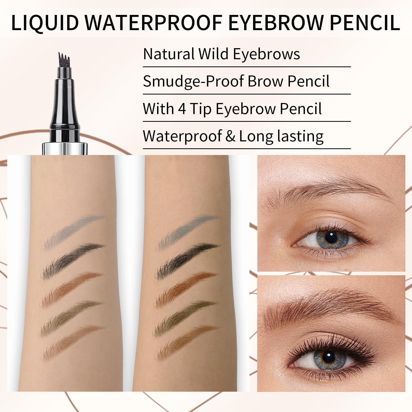 QIC brow pencil inside makeup bag in lifestyle scene for on-the-go touch-ups