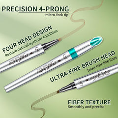 QIC eyebrow pen quad-tip closeup revealing micro tips for precise hair-like strokes