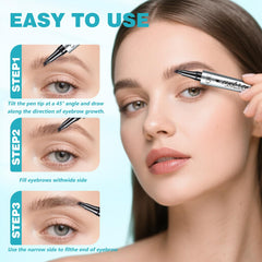 QIC pencil texture stroke on skin illustrating natural-looking, blendable finish