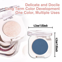 QIDSTERS eyeshadow next to a coin showing compact mini size for travel convenience