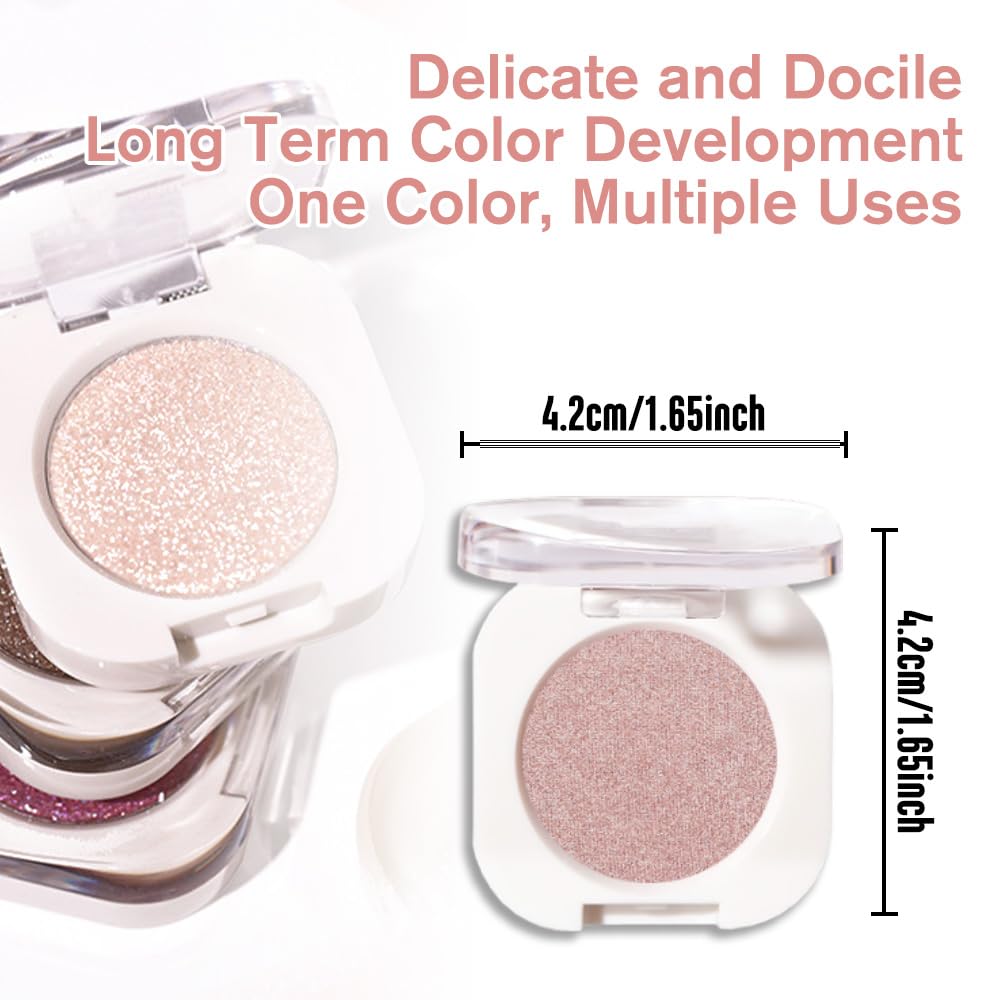QIDSTERS on eyelid closeup showing luminous champagne finish that brightens eyes