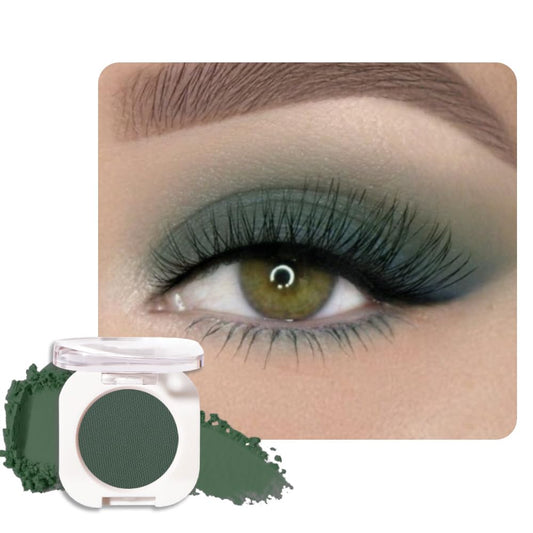 QIDSTERS forest green matte front pan showing deep color payoff and portable size