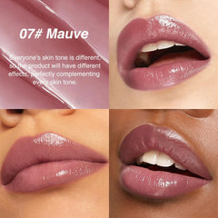 QIDSTERS application on lips demonstrating sheer mauve hydration