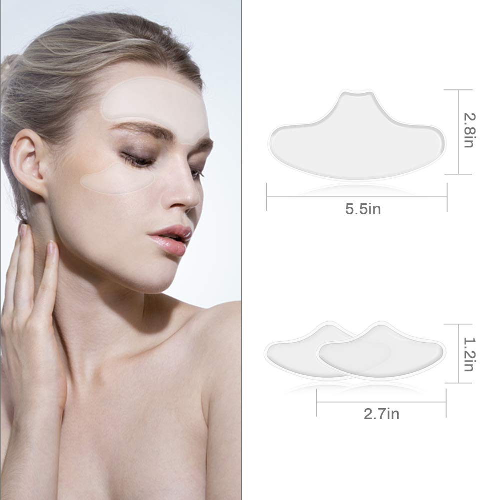 QIEIMUFHD forehead pad on temple area illustrating versatile wrinkle-prevention benefit