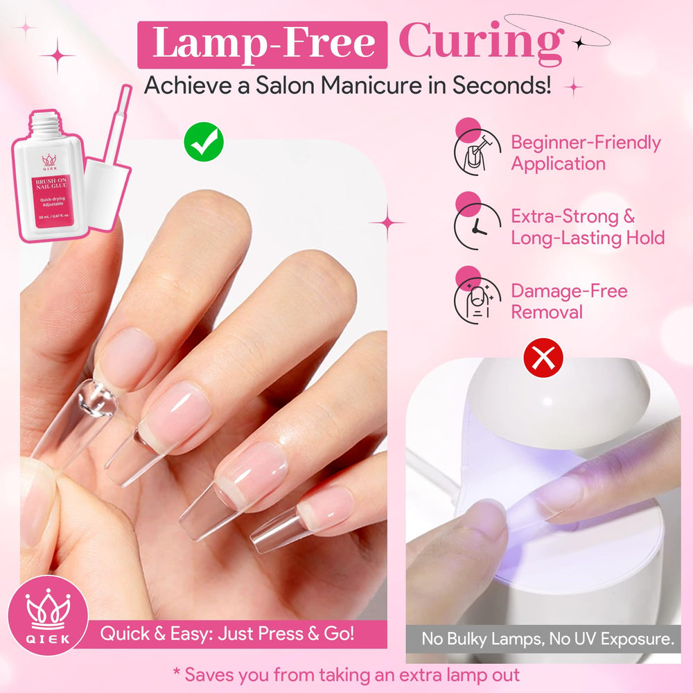 QIEK brush applicator close-up for precise, mess-free glue placement