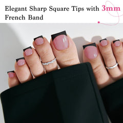 QIEK close-up of sharp square edge highlighting clean French outline