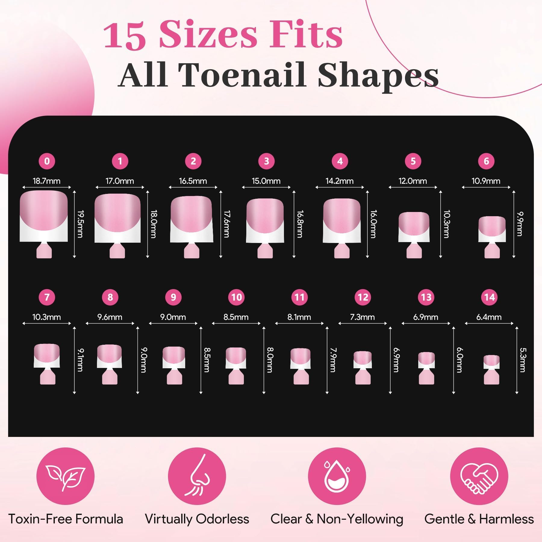 QIEK numbered tabs and 15 sizes displayed for easy size matching