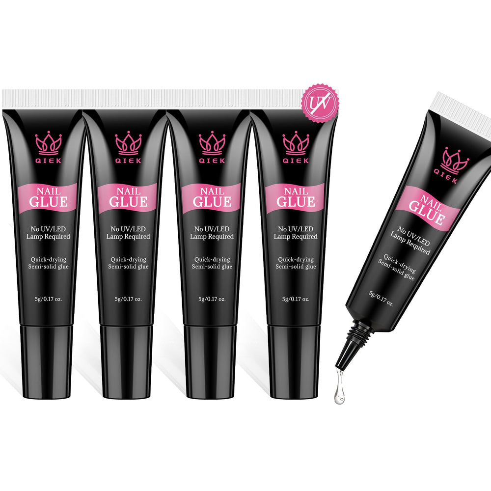 QIEK front packaging showing five compact tubes for travel-ready strong hold