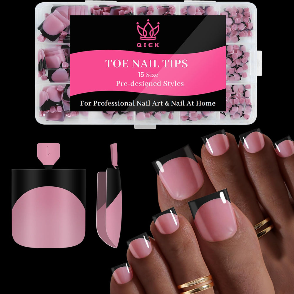 QIEK front packaging showing deep pink black tips and complete set benefit