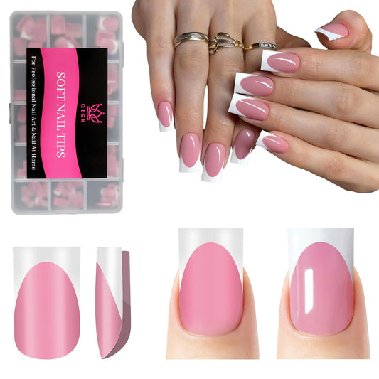 QIEK front packaging of deep pink French tips showcasing full kit and benefits