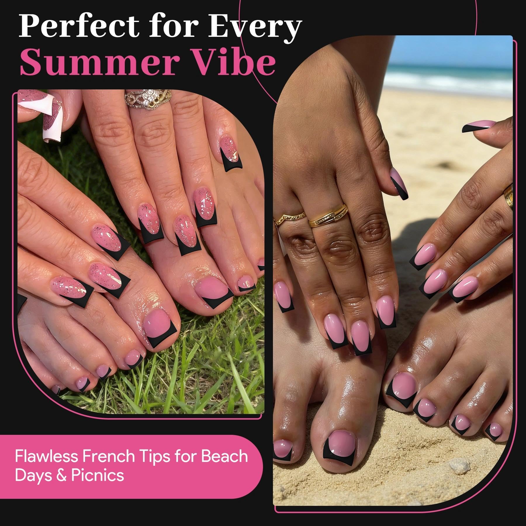 QIEK lifestyle shot of hands wearing square French manicure