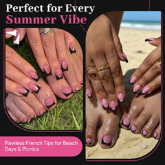 QIEK lifestyle shot of hands wearing square French manicure
