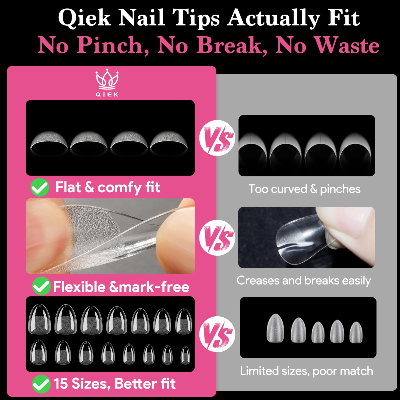QIEK tip held between fingers demonstrating realistic scale and comfort