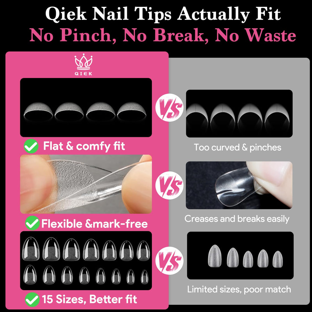 QIEK tip held between fingers demonstrating realistic scale and comfort