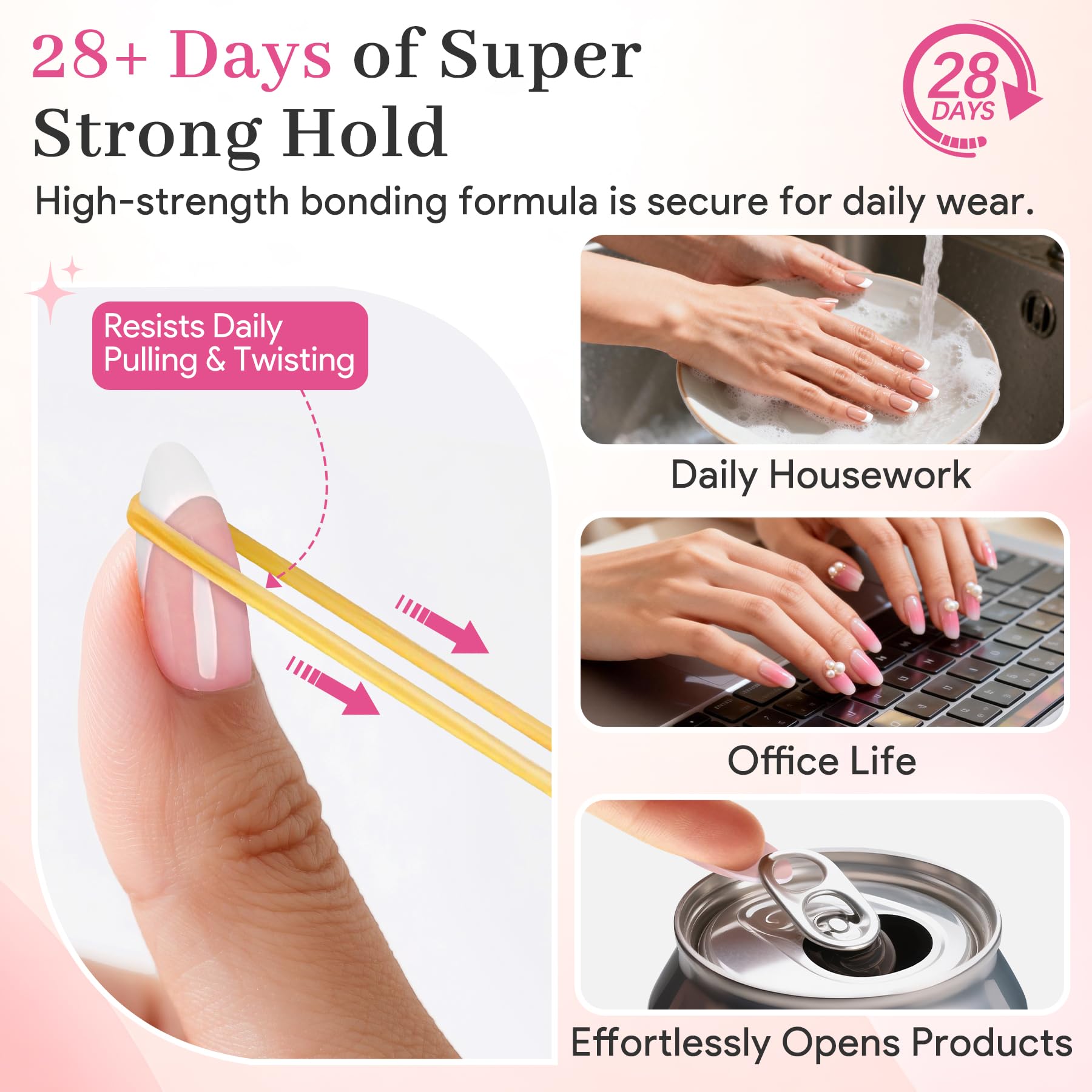 QIEK long-wear nails in lifestyle scene showcasing durable salon look