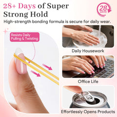 QIEK long-wear nails in lifestyle scene showcasing durable salon look