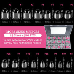 QIEK finished gel polish on tips showing clear canvas for nail art