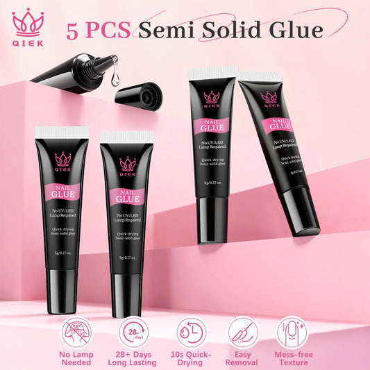 QIEK semi-solid gel texture close-up demonstrating clear, non-yellowing finish