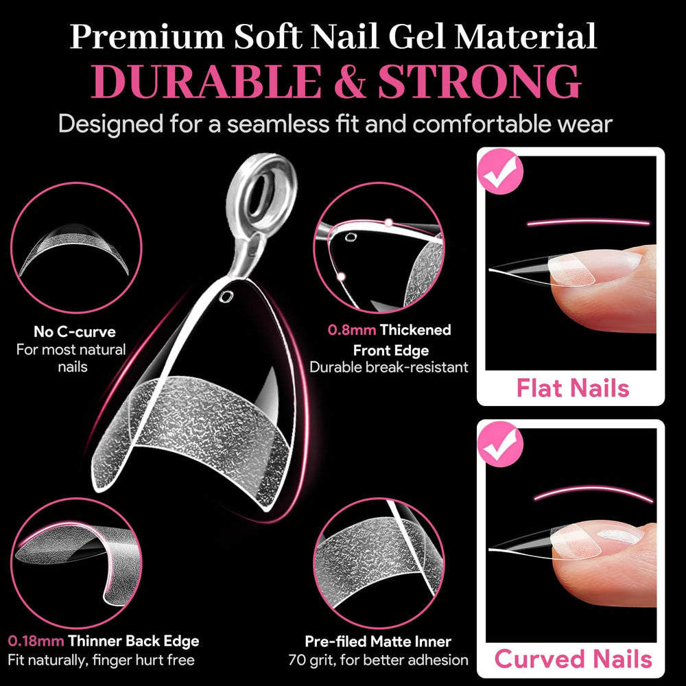 Qiek thin 0.1mm back edge detail for seamless cuticle transition