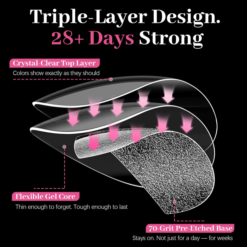 QIEK layout of almond, round and square clear tips for easy shape selection